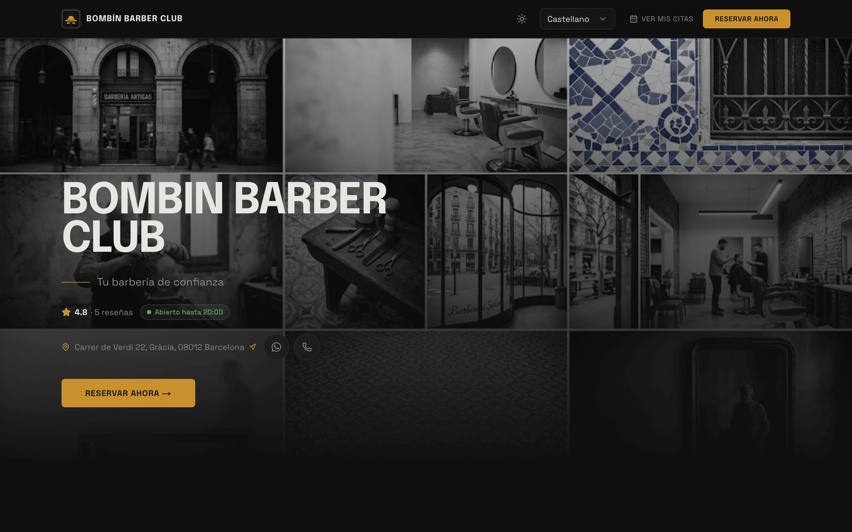 Web de reservas de una barbería de ejemplo en trimly
